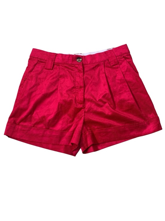 Ganni Women’s Light Shiny Corduroy Cuffed Shorts Pink Fushia Size EU 42 US 10/12 - Picture 3 of 8